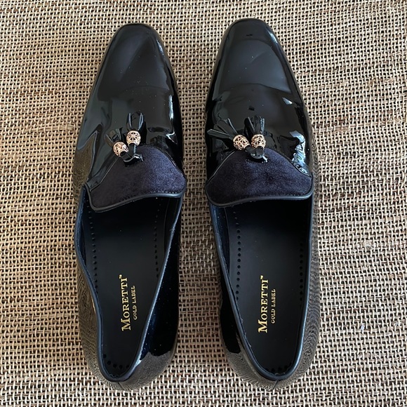 MORETTI Other - MORETTI Gold Label Black Patent Leather Loafers Size 12